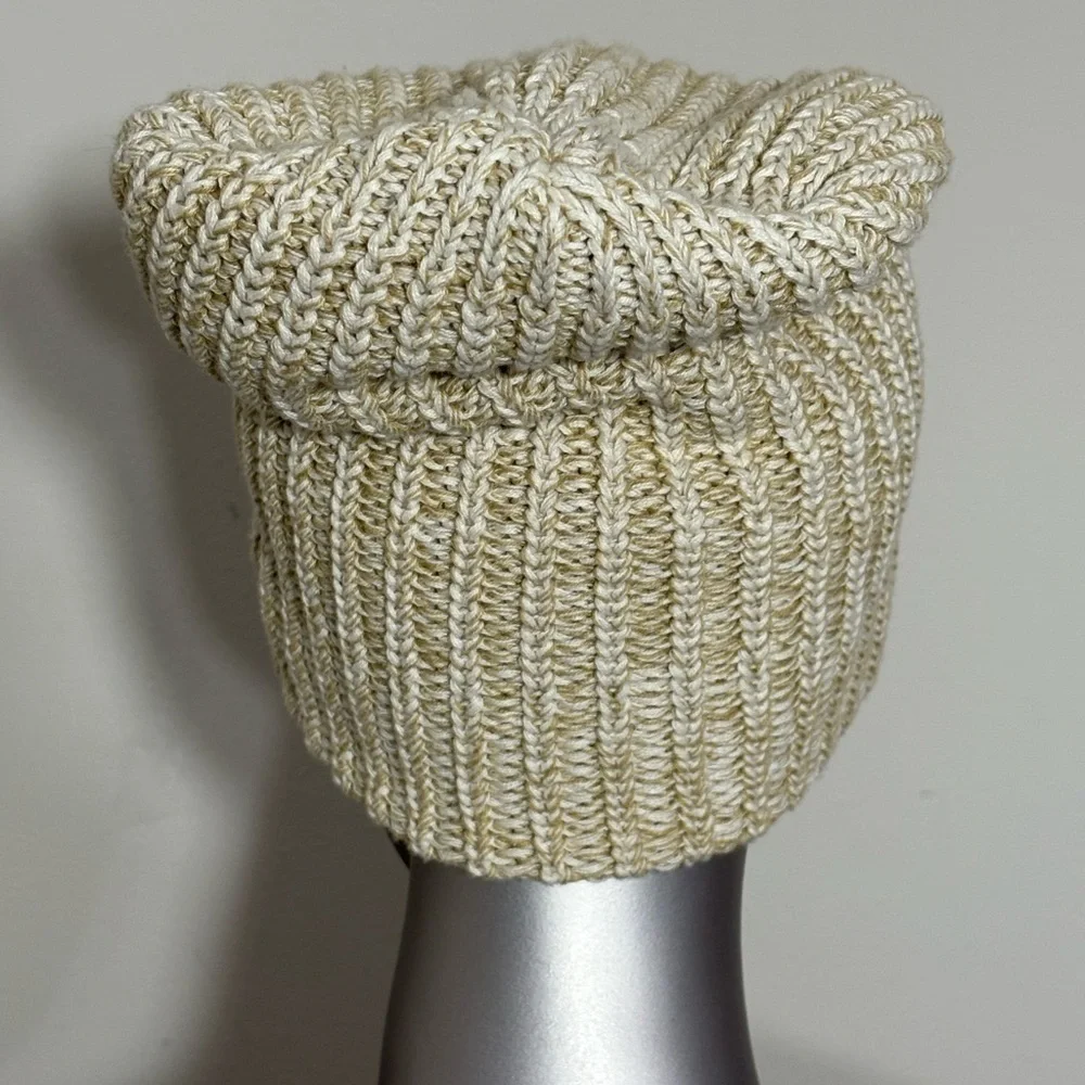 Love Your Melon Tan Knit Beanie Uncuffed Hat Slouchy Slouch MADE IN USA